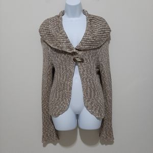 St.John Long Sleeve Tan Cardigan Size XL
